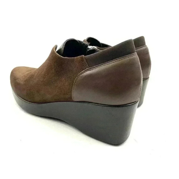 Donald J Pliner Women's Italian Dark Brown Suede Leather Wedge Platform Size 8 - Picture 4 of 9